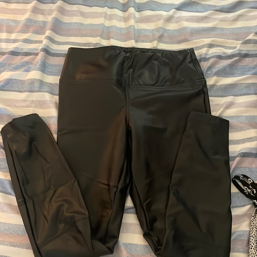 Faux leather pants
